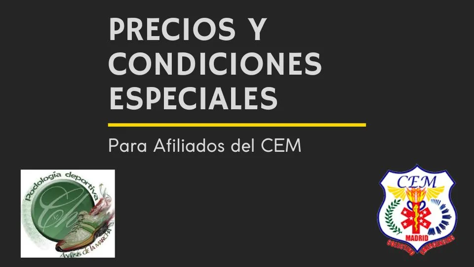 Oferta para afiliados del CEM en Podología Hermosilla