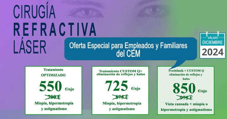 Oferta Cirugía Refractiva para afiliados del CEM