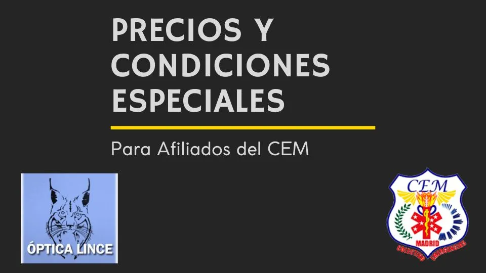 Oferta para afiliados del CEM de Ópticas Lince
